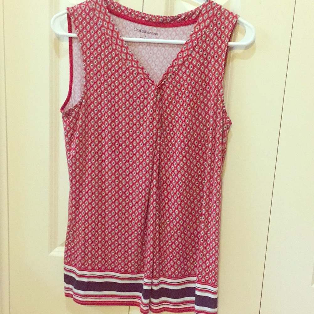 Croft & Barrow Red Patterned Tank/Tunic
